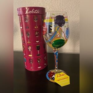 NEW Lolita “Aged to Perfection” Hand-Painted Wine Glass | 15oz Collectible | NIB